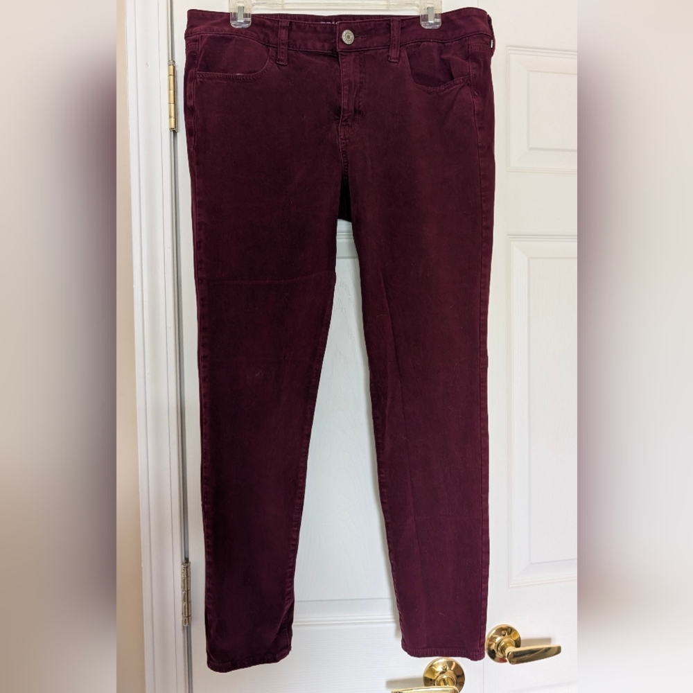 American Eagle Outfitters Deep Red Super Stretch Jeggings